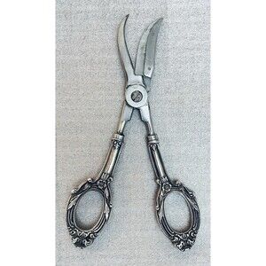 Italy VTG Sterling Silver Ornate Handles Grape Scissors Shears – 87g TW
